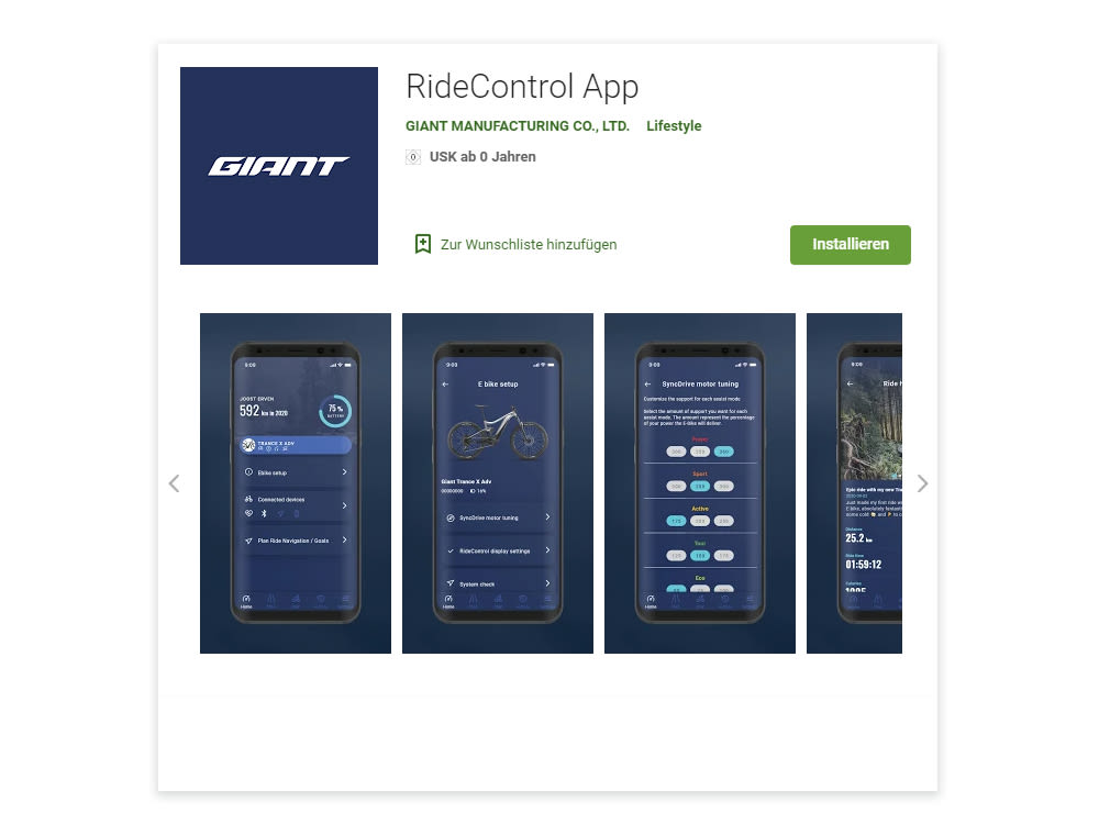 GIANT Ridecontrol App 3 GIANT Ridecontrol App - Bild: GIANT